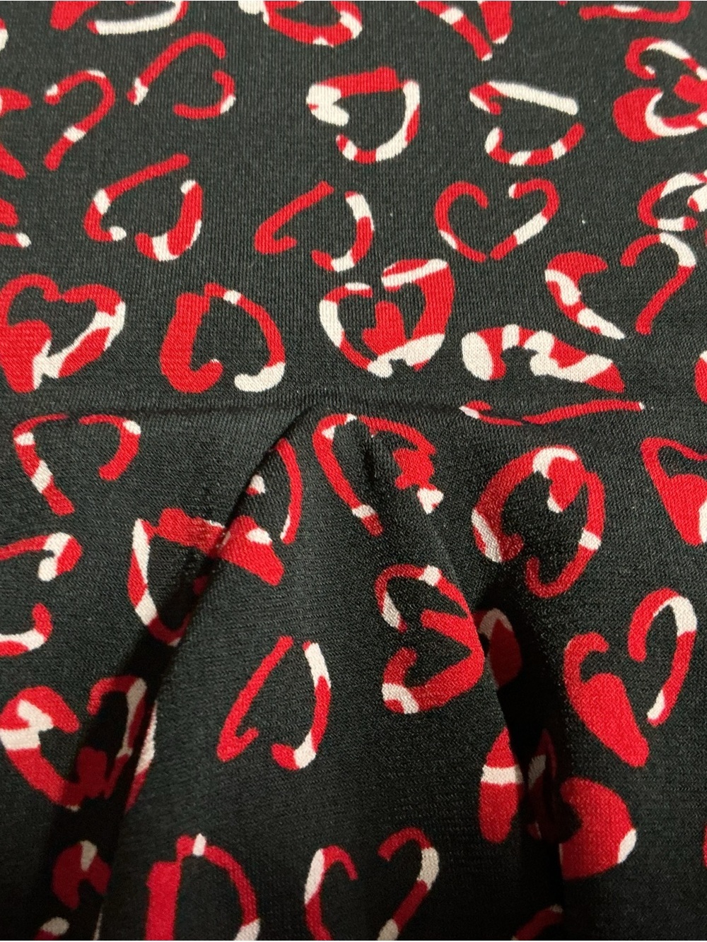 Lily Black & red hearts fit and flare Wrap Dress medium - Picture 7 of 11